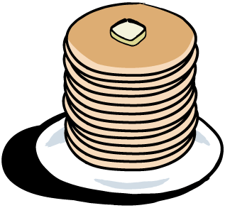 Stack of panckes with a pat of butter.