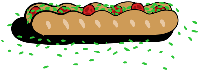 A long submarine sandwich with tomatoes and lettuce, lettuce spilling out.